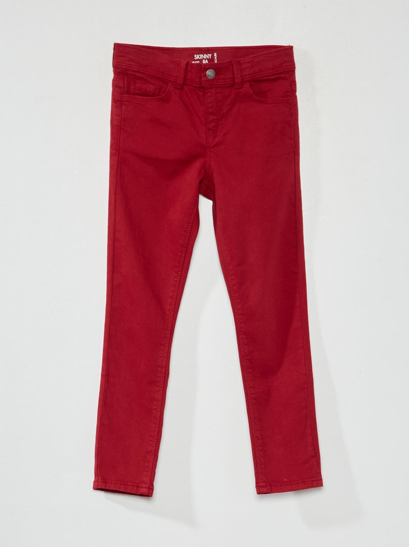 vaqueros pitillo de 5 bolsillos ROJO - Kiabi