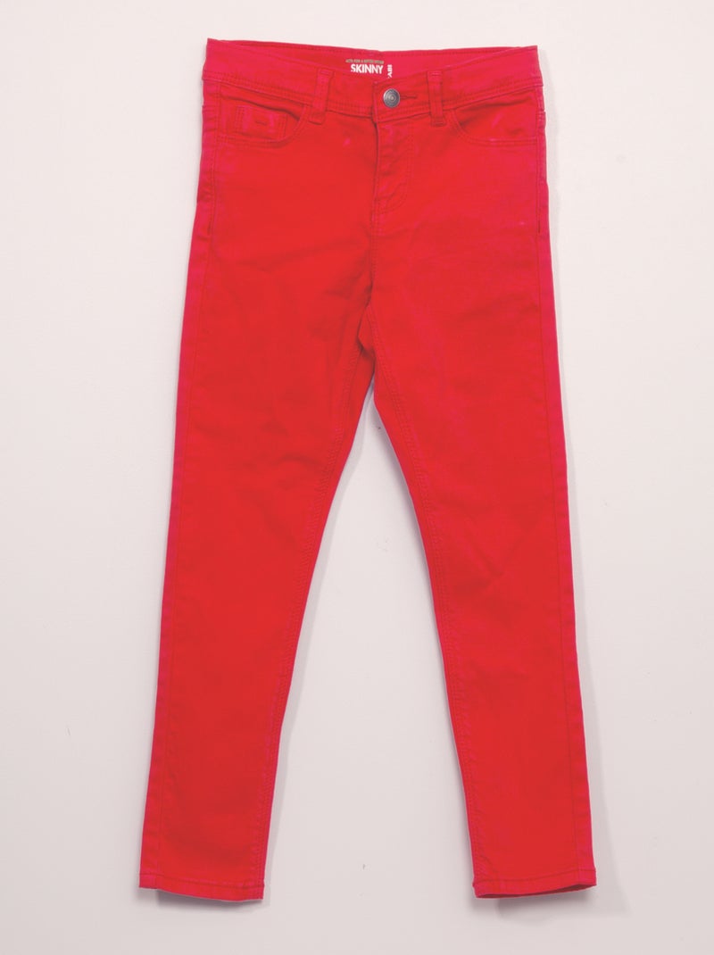 vaqueros pitillo de 5 bolsillos ROJO - Kiabi