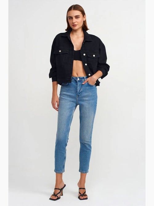 Vaqueros slim rectos de tiro alto para mujer dilvin - Kiabi Vaqueros slim rectos de tiro alto para mujer dilvin - Kiabi