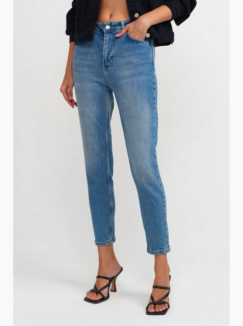 Vaqueros slim rectos de tiro alto para mujer dilvin - Kiabi Vaqueros slim rectos de tiro alto para mujer dilvin - Kiabi
