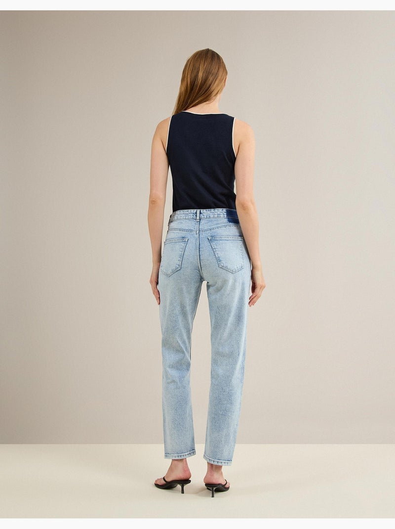 Vaqueros tapered mom fit, MO Fashion Azul - Kiabi