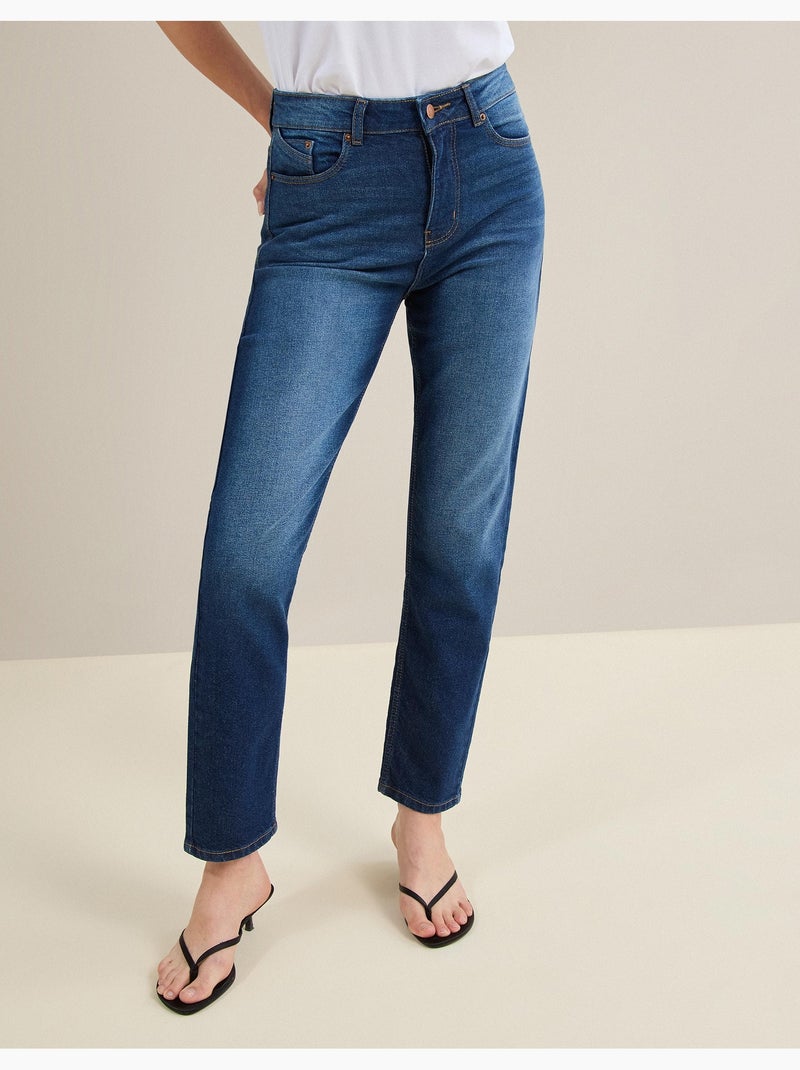 Vaqueros tapered mom fit, MO Fashion Azul - Kiabi
