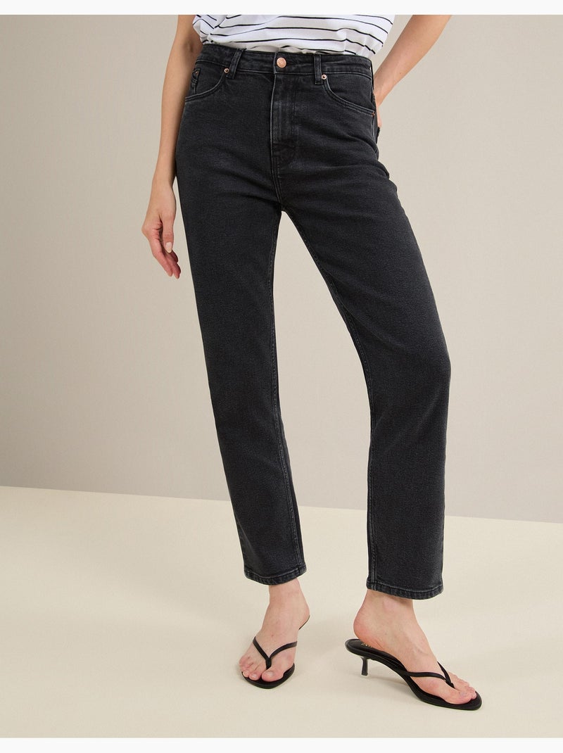 Vaqueros tapered mom fit, MO Fashion Negro - Kiabi