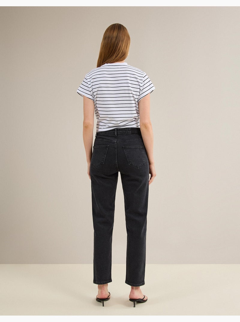 Vaqueros tapered mom fit, MO Fashion Negro - Kiabi