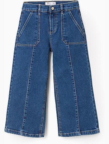 Vaqueros 'wide leg' con costuras en relieve