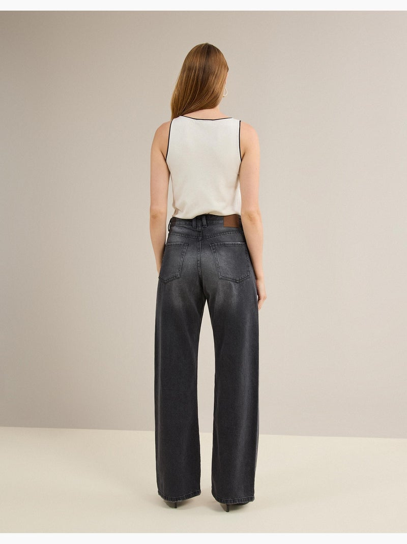 Vaqueros wide leg, MO Fashion Gris - Kiabi