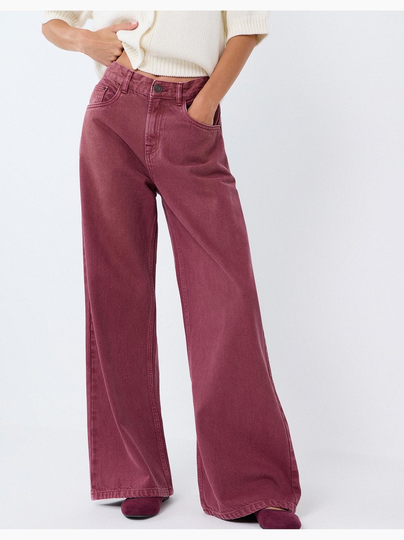 Vaqueros 'wide leg', mo fashion Rojo - Kiabi