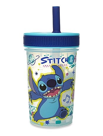 Vaso con pajita antirriumer Disney Lilo & Stitch de 420 ml sin BPA