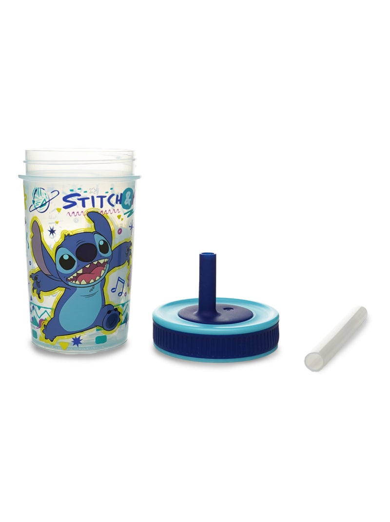 Vaso con pajita antirriumer Disney Lilo & Stitch de 420 ml sin BPA Azul - Kiabi