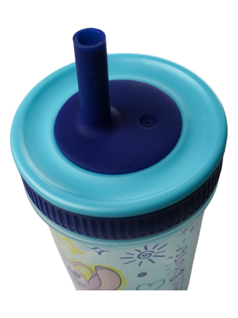 Vaso con pajita antirriumer Disney Lilo & Stitch de 420 ml sin BPA Azul - Kiabi