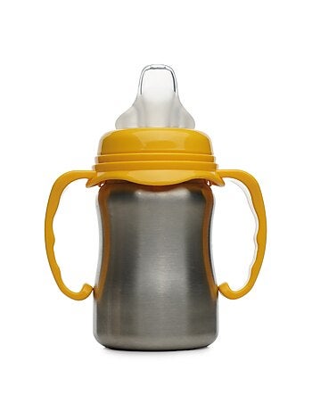 Taza de aprendizaje de acero inoxidable 180 ml Thermobaby a prueba de fugas con boquilla de silicona