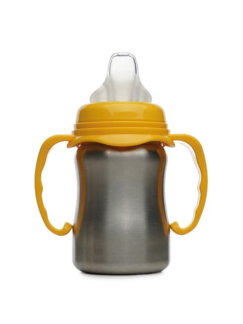 Vaso de aprendizaje 180 ml Thermobaby de acero inoxidable 18/10 con boquilla de silicona flexible - Kiabi