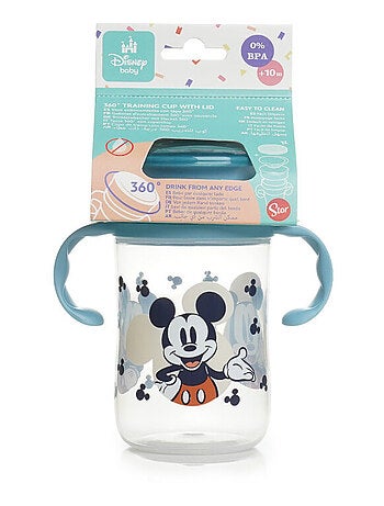 Vaso de aprendizaje 360° a prueba de fugas Mickey con boquilla Thermobaby 395 ml