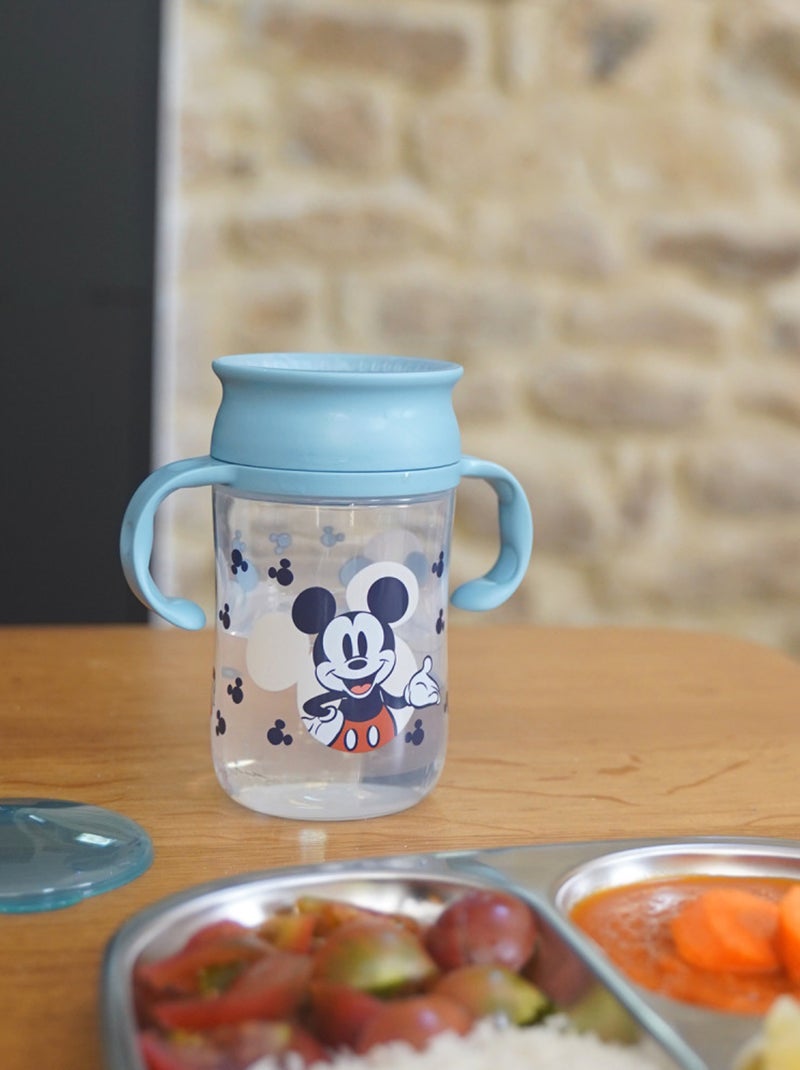 Vaso de aprendizaje 360° a prueba de fugas Mickey con boquilla Thermobaby 395 ml Azul - Kiabi