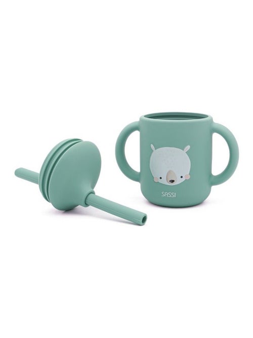 Vaso de silicona con asas y pajita - animales - Sassi Junior - Kiabi