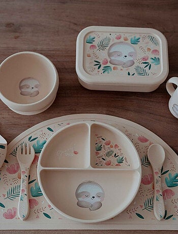 Vaso de silicona con asas y pajita - animales | Sassi Junior