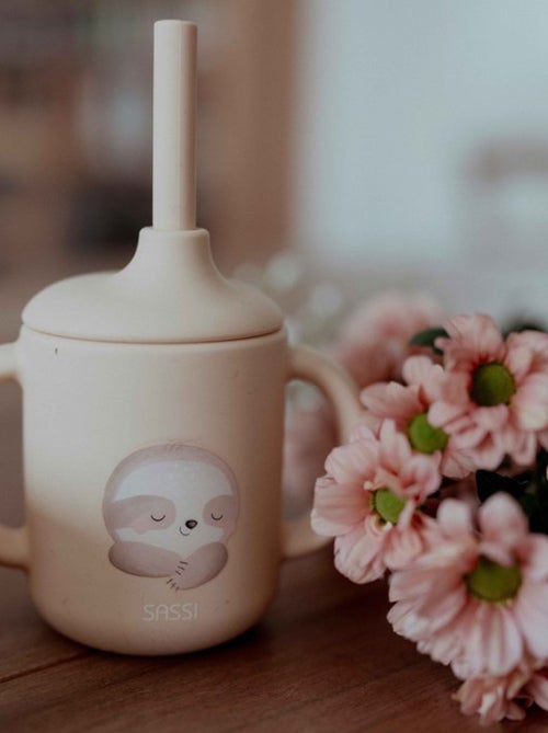 Vaso de silicona con asas y pajita - animales | Sassi Junior - Kiabi