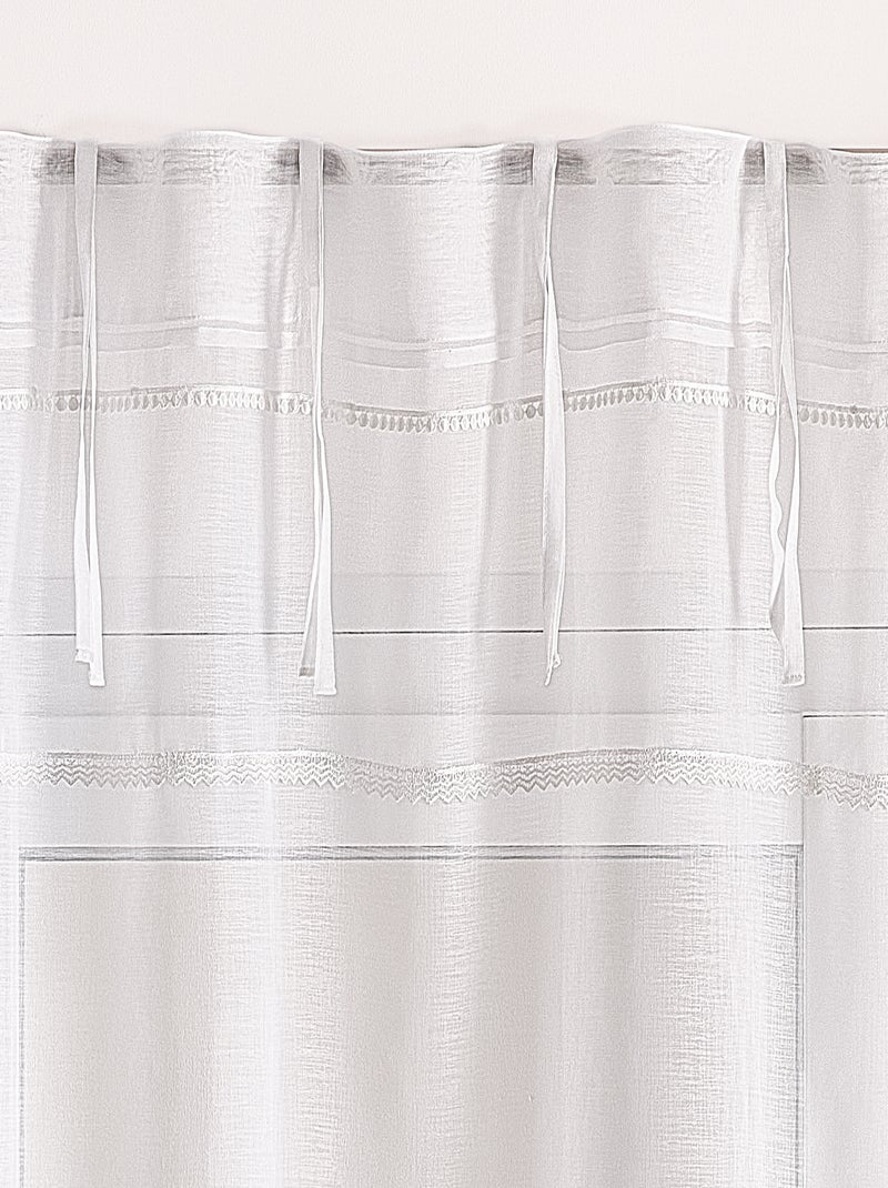 Velo con cintas de macramé Blanco - Kiabi