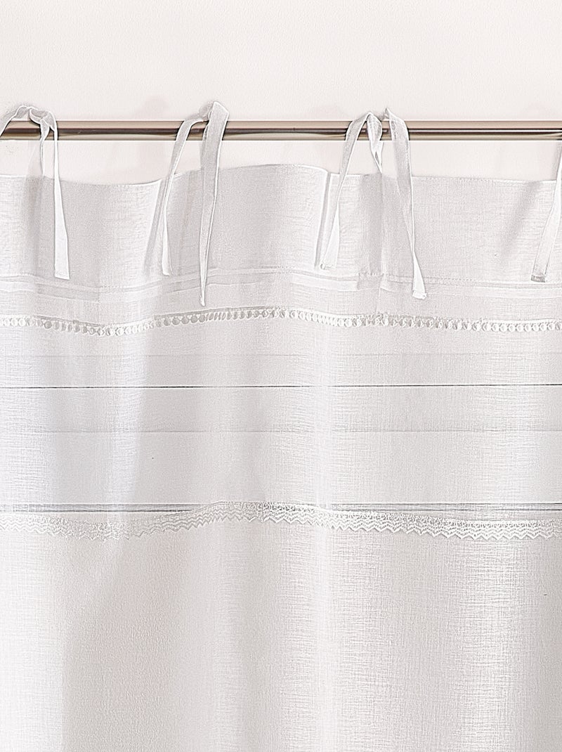 Velo con cintas de macramé Blanco - Kiabi