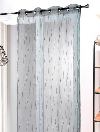 Velo de organza gris con bordado de ramitas