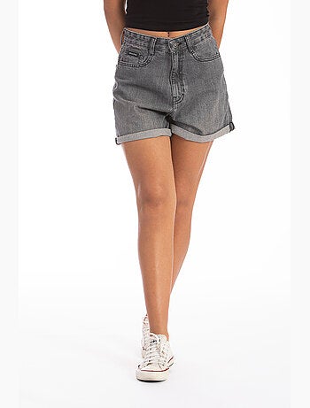 VERON Shorts vaqueros de tiro alto con puños