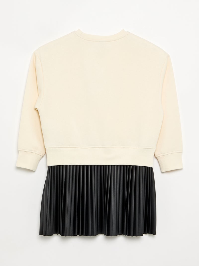 Vestido 2 en 1 - Sudadera + falda plisada Crudo - Kiabi