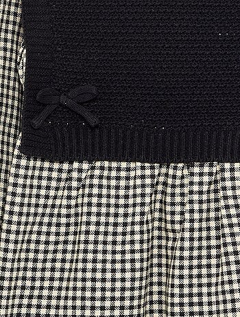 Vestido 2 en 1 con parte superior de punto y parte inferior de franela