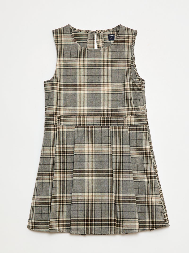 Vestido a cuadros hasta medio muslo Gris - Kiabi