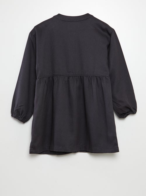 Vestido abotonado de manga larga - Kiabi