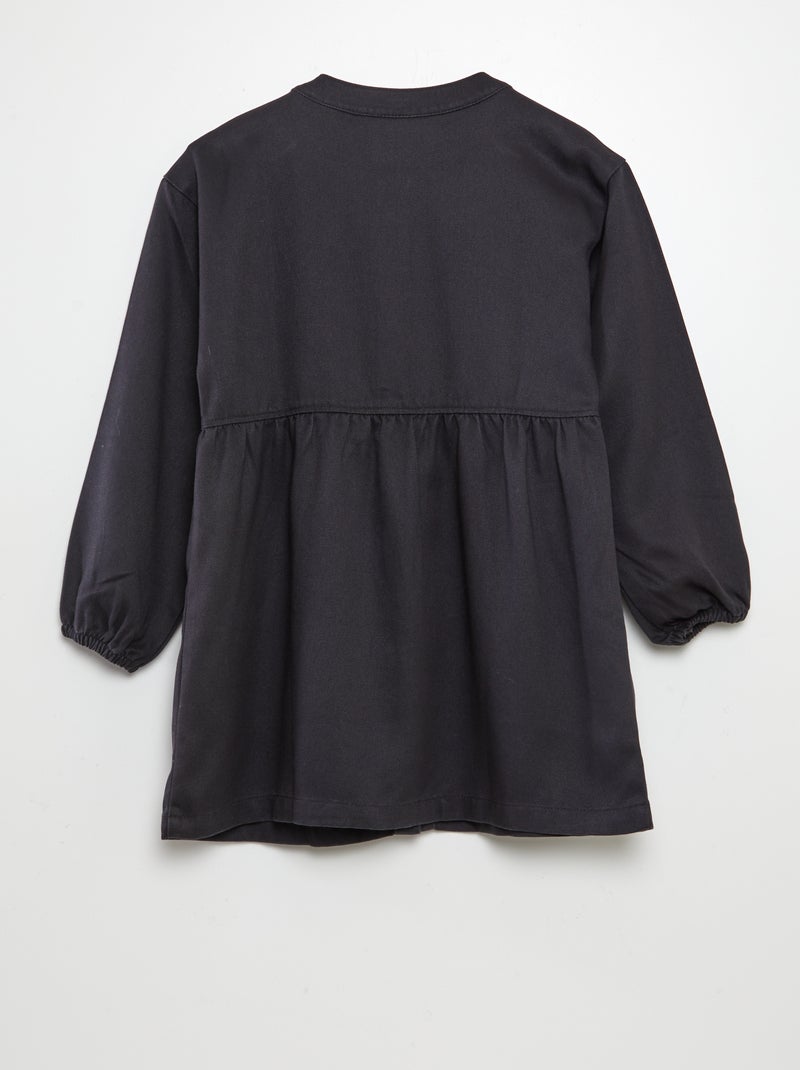 Vestido abotonado de manga larga NEGRO - Kiabi