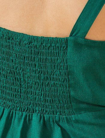 Vestido abotonado de tirantes - Kiabi