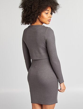 Vestido acanalado de lactancia