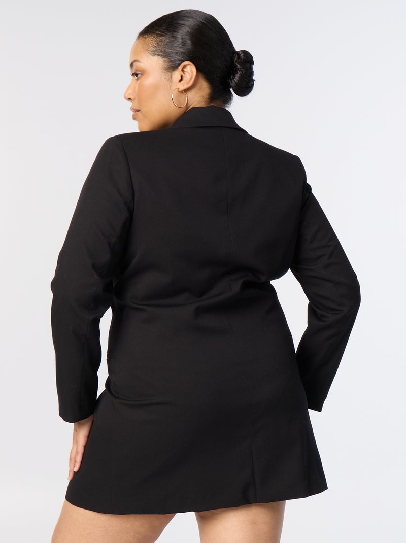 Vestido Americana con botones dorados Negro - Kiabi