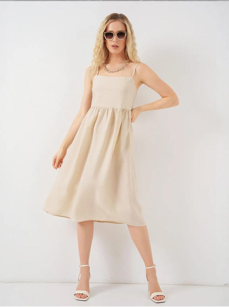 Vestido ayrobin de tirantes bdart Crema - Kiabi