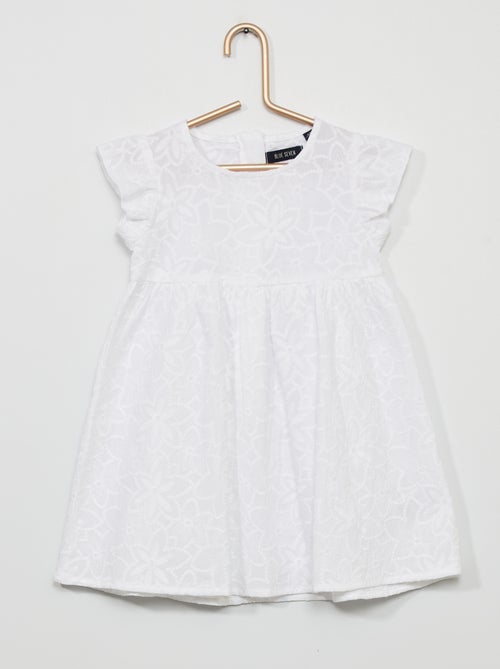 Vestido blanco de encaje - Kiabi