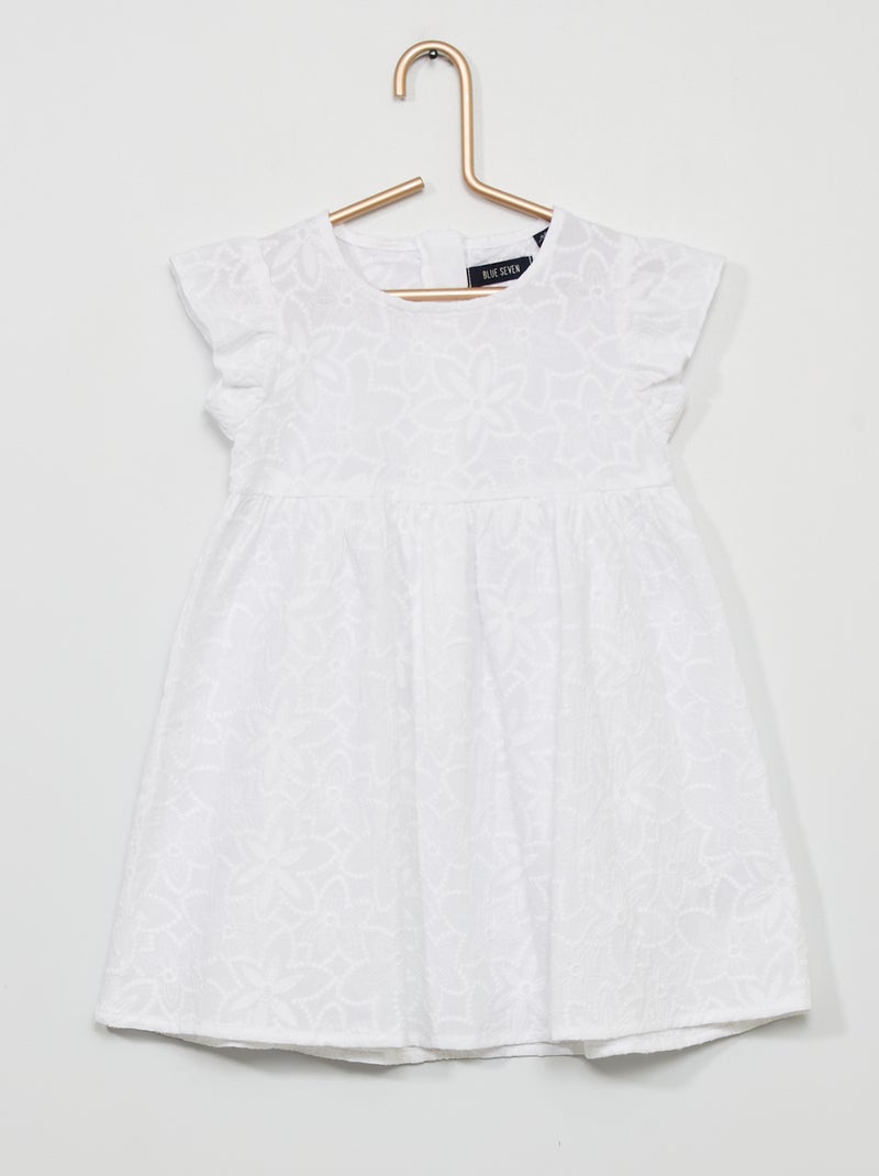 Vestido blanco de encaje blanco - Kiabi