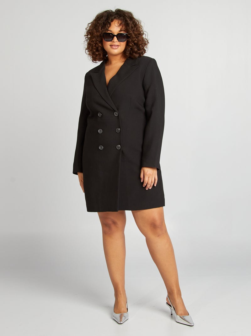 Vestido blazer liso negro - Kiabi