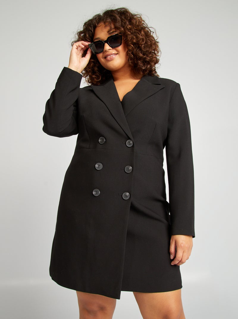 Vestido blazer liso negro - Kiabi