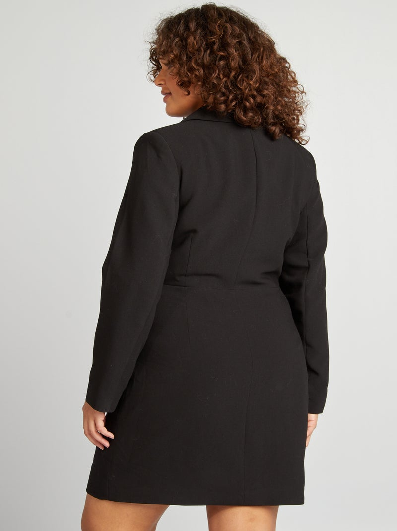 Vestido blazer liso negro - Kiabi