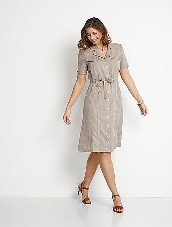 Vestido blusón de corte recto y largo medio - Afibel