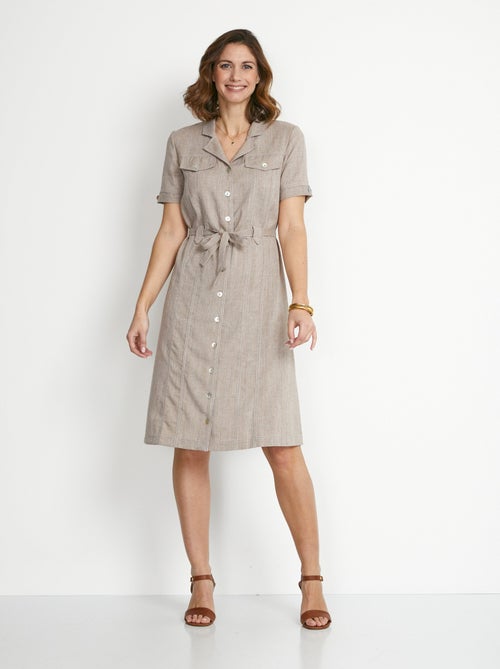 Vestido blusón de corte recto y largo medio - Afibel - Kiabi