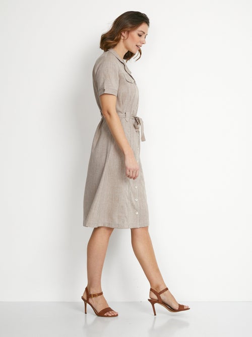 Vestido blusón de corte recto y largo medio - Afibel - Kiabi