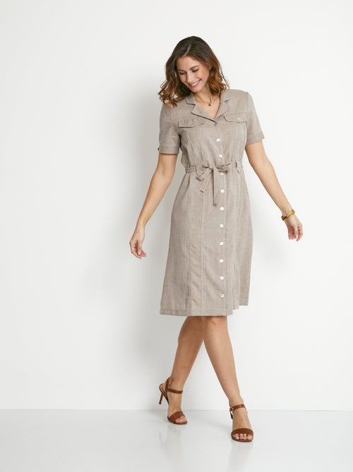 Vestido blusón de corte recto y largo medio - Afibel - Kiabi