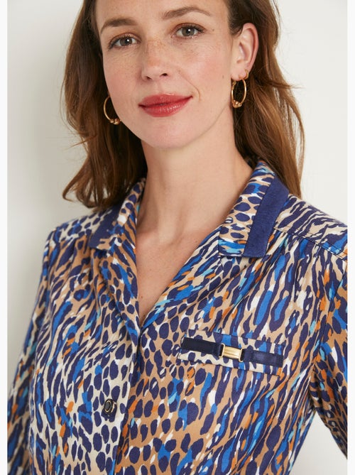 Vestido blusón midi con estampado de leopardo - Afibel - Kiabi