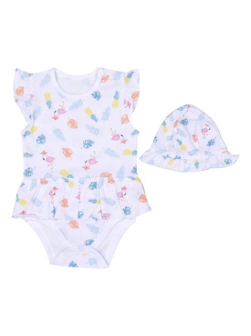 Vestido body y gorro de algodón orgánico para bebé, colección tropi | Kitikate - Kiabi