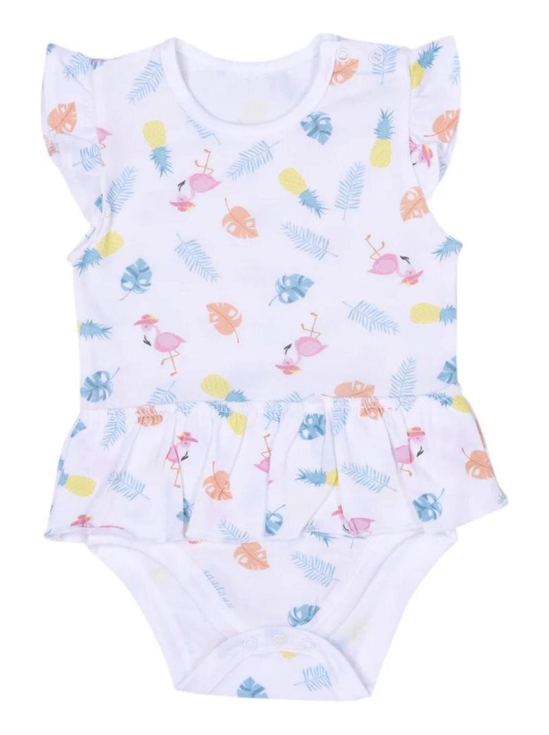 Vestido body y gorro de algodón orgánico para bebé, colección tropi | Kitikate Blanco - Kiabi