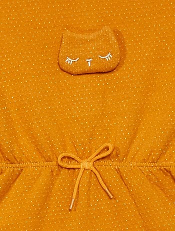 Vestido bordado estampado - Kiabi