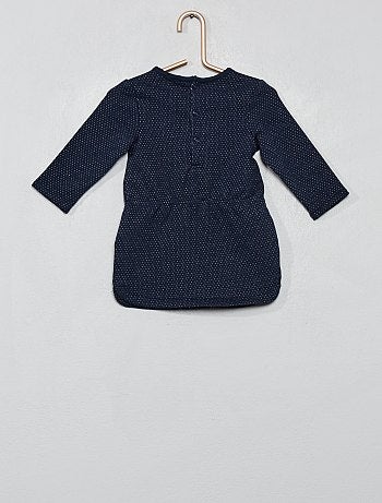 Vestido bordado estampado - Kiabi