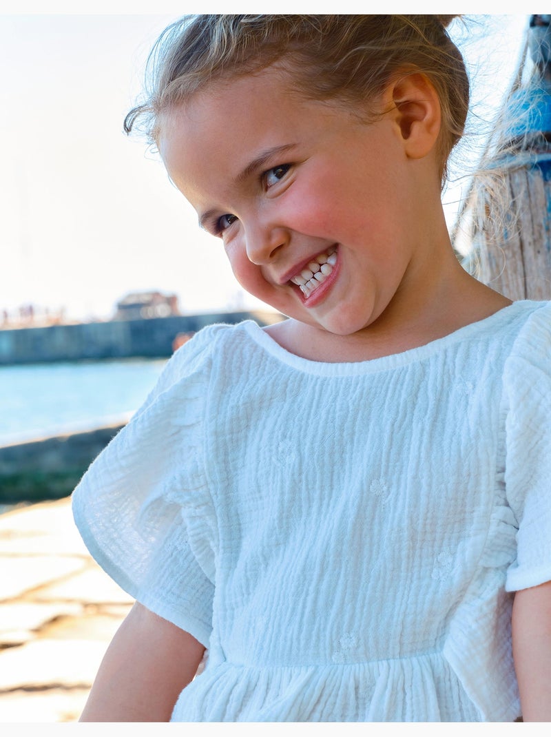 Vestido bordado, mo fashion Blanco - Kiabi