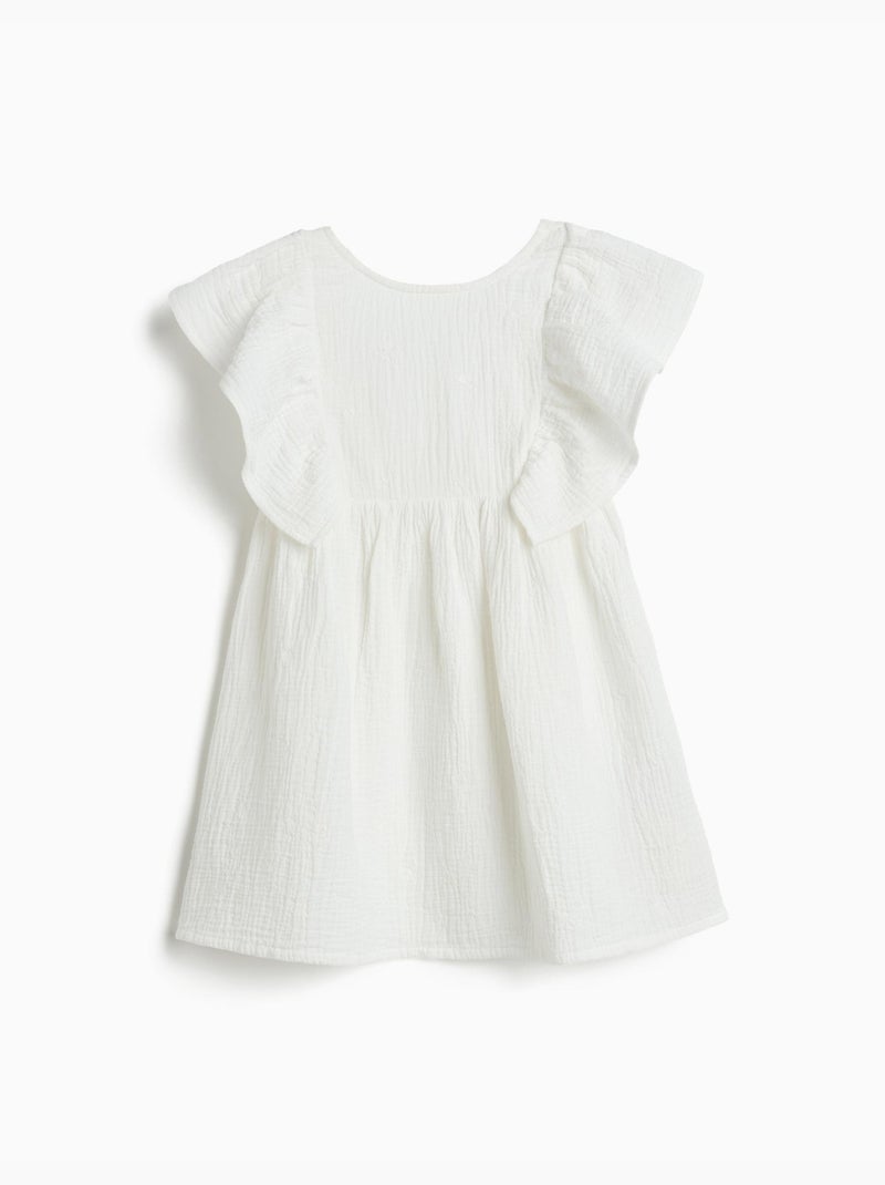 Vestido bordado, mo fashion Blanco - Kiabi